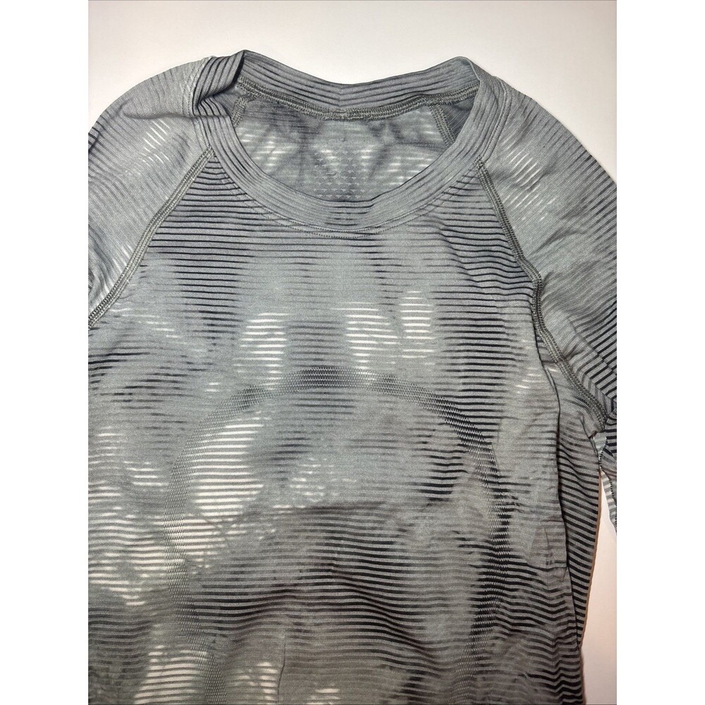Lululemon Runderful Long Sleeve Space Dye Camo White Silver Spoon Size 6 - Picture 5 of 9